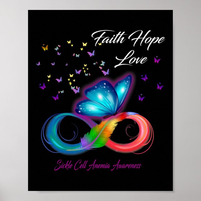 Affiche Foi papillon Espère Aimer Anémie faucille Aware (Devant)