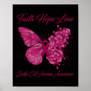 Affiche Foi papillon Espère Aimer Anémie faucille Aware