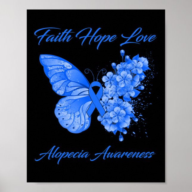 Affiche Foi papillon Espoir Aimer Alopécie Sensibilisation (Devant)