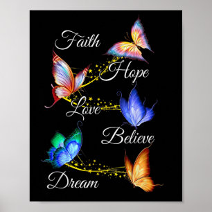 Affiche Foi papillon Espoir Amour Croire Dream Christian