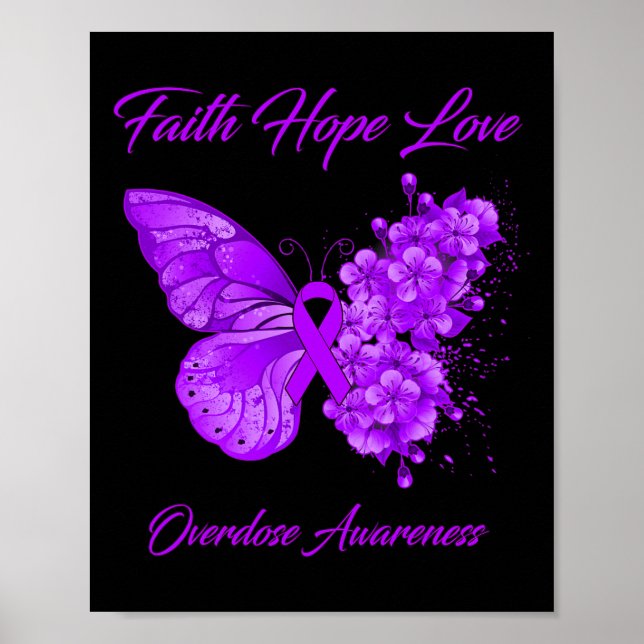 Affiche Foi papillon Espoir Amour Surdose Sensibilisation (Devant)