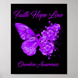 Affiche Foi papillon Espoir Amour Surdose Sensibilisation