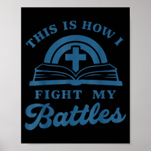 Affiche Foi Prière Batailles Bible Croix Chrétien