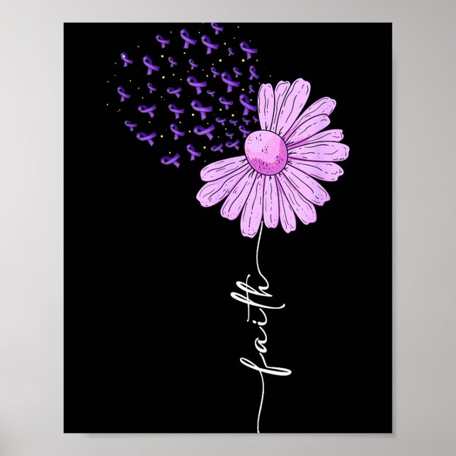 Affiche Foi - Ruban Violet pour la sensibilisation à la ma (Devant)
