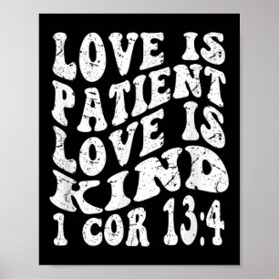 Affiche Foi Super Rétro 1 Corinthiens 13 4 L'Amour Est Pat