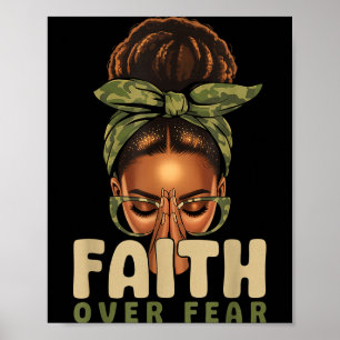 Affiche Foi Sur La Peur Camouflage Chrétien Afro-Américain