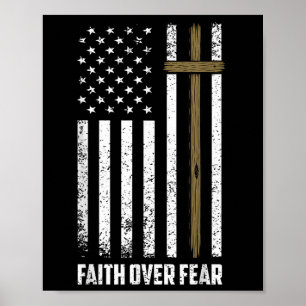 Affiche Foi sur la peur Jésus Croix chrétienne Dieu Foi No