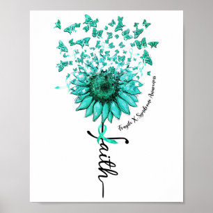 Affiche Foi tournesol Papillon Fragile X Syndrome Aware