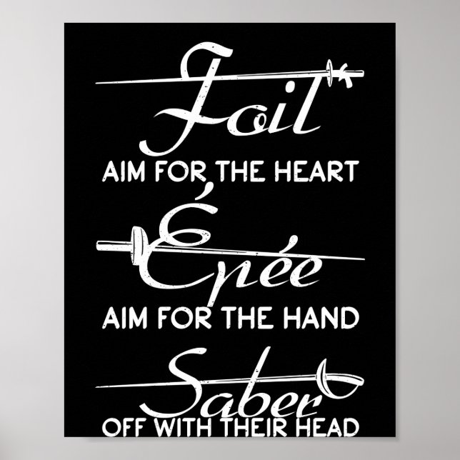 Affiche Foil Epee Sabre Clôture Définition de l'épée Fence (Devant)