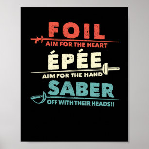 Affiche foil saber définition drôles fans d'escrime epee
