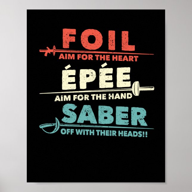 Affiche foil saber définition drôles fans d'escrime epee (Devant)