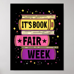 Affiche Foire du livre drôle Bibliothèque de ver de livre 