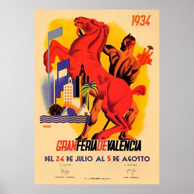 Affiche Foire Gran Feria Valencia 1934 (Devant)