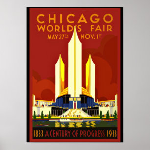 Affiche Foire mondiale de Chicago, 1933