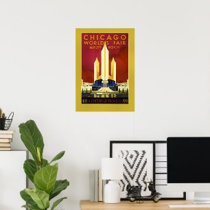 Affiche Foire mondiale de Chicago, 1933,