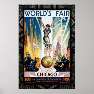 Affiche Foire mondiale de Chicago 1933