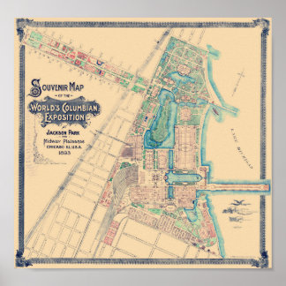 Affiche Foire Mondiale de Chicago - Columbian Exposition M