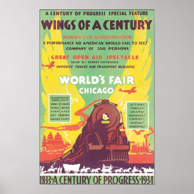 Affiche Foire mondiale de Chicago Wings of A Century (Devant)