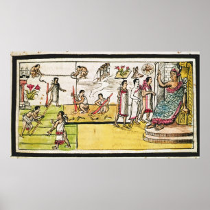 Affiche Fol.40r Construction de Tenochtitlan, 1579