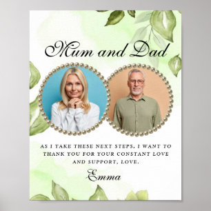 Affiche Foliage Greenery Parents de la mariée Cadeau Poste