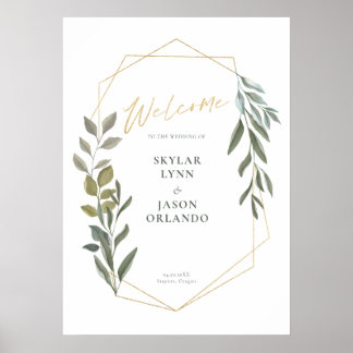 Affiche Foliage minimal et Terrarium géométrique Or Bienve