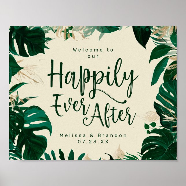 Affiche Foliage Tropical Joyeusement Jamais Après Le Panne (Devant)