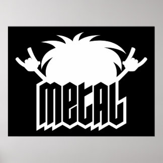 Affiche Folie Métal Chevelue à Secouer la Tête