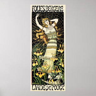 Affiche FOLIERS BERGERE Liane De Pougy France Cabaret Danc
