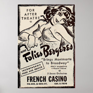 Affiche Folies Bergere des années 1930