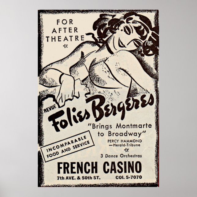 Affiche Folies Bergere des années 1930 (Devant)