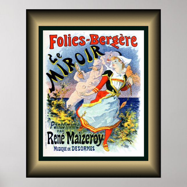 Affiche Folies Bergere~Le Miroir~Pantomime Rene Maizeroy~ (Devant)