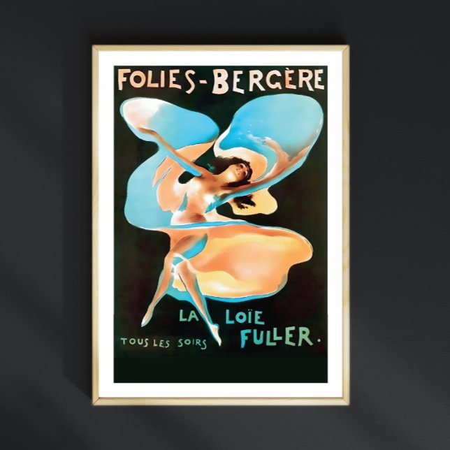 Affiche Folies Bergere Paris Showgirl, Flapper Girl 1920 (Créateur téléchargé)