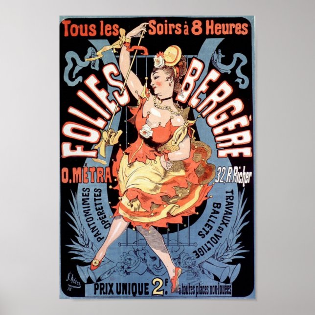 Affiche Folies Bergere Publicité française Vintage (Devant)