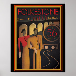 Affiche Folkestone Londres par l'affiche 16 x 20 d'art