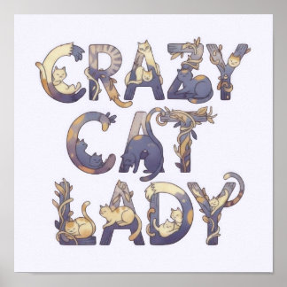 Affiche Folle dame aux chats