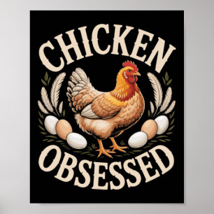 Affiche Folle de poulets Drôle de basse-cour Amateur de po