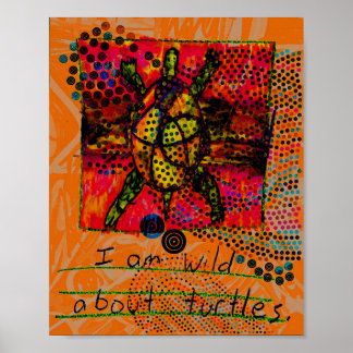 Affiche Folle de tortues (orange) 8 x 10 téléchargement
