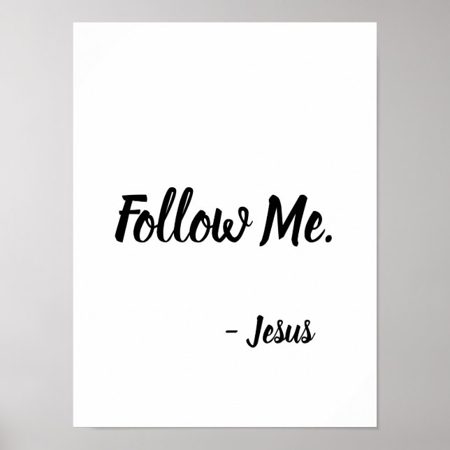 Affiche Follow Me Jesus Quote Matthew 4:19 (Devant)