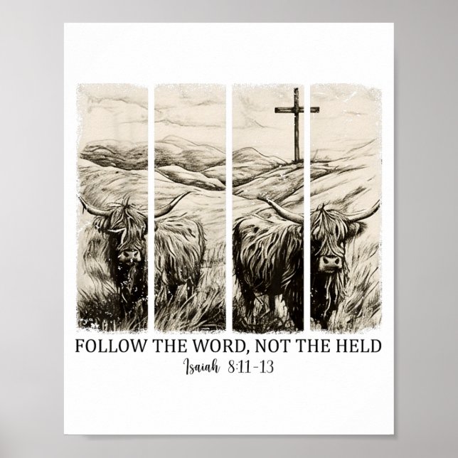 Affiche Follow The Word Not The Herd Western Christian Jes (Devant)