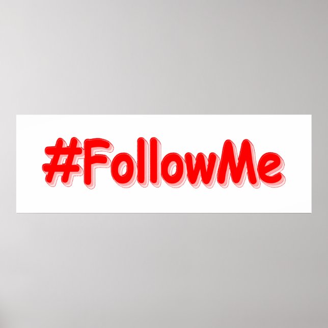 Affiche "#FollowMe" Joli Design. Commandez dès maintenant  (Devant)