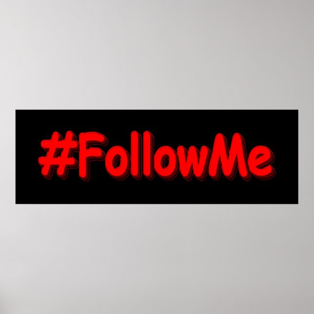 Affiche "#FollowMe" Joli Design. Commandez dès maintenant  (Devant)