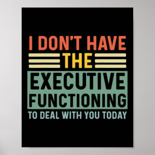 Affiche Fonction Exécutive Funny Adhd Femmes Enfants Asd A