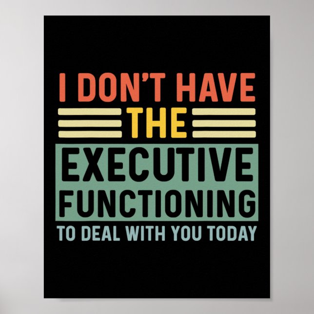 Affiche Fonction Exécutive Funny Adhd Femmes Enfants Asd A (Devant)