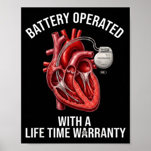 Affiche Fonctionne sur batterie avec une garantie à vie