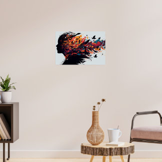 Affiche Fond abstrait coloré