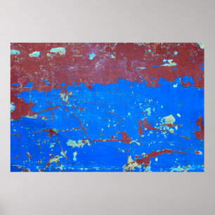 Affiche Fond abstrait, Texturé de rouille d'acier coloré