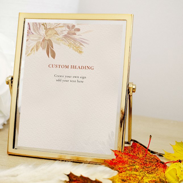 Affiche Fond Botanique De Crème De Terracotta Créez Votre  (Create your own custom sign or poster - available printed or as a printable digital download)