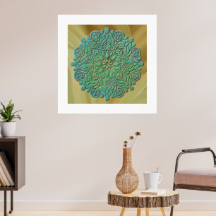 Affiche Fond coloré de yoga de méditation mandala 3D