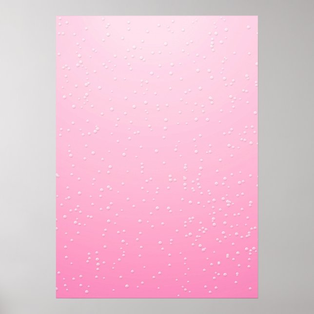 Affiche Fond d'art Champagne Rose avec Petites Bulles (Devant)