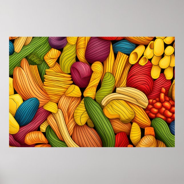 Affiche Fond d'art de pâtes GRAND (Devant)